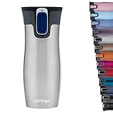 Contigo Thermobecher West Loop Autoseal, Edelstahl Isolierbecher, Reisebecher, Kaffebecher To Go, auslaufsicher, 100% dicht, hält bis zu 5h heiß/12h kalt, 470 ml, BPA frei, Stainless Steel