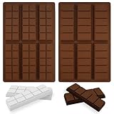 2 Stück Schokoladenform Silikon, 6 Hohlräume Silikonform Schokoladentafel BPA-Freie Antihaft Schokoladen Silikonform Leicht zu Reinigen Lebensmittelqualität Schokoladentafel Form für Pralinen
