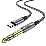 MOSWAG USB C auf 6,35 mm Stereo-Audiokabel 1/4 TRS 2M TRS, Stereo Aux TRS Typ C auf 6,35 mm Stereo-Klinkenkabel für Heimkino, Mischpult, Bassverstärker, Monitorkopfhörer