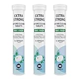 by Amazon Extra Starke Prothesen-Reinigungstabletten – 3 Packungen mit 30 Tabletten, Frische Minze