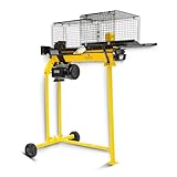 BAMATO Holzspalter HO-7E | mit Elektroantrieb 230V | inkl. Untergestell | Spaltkraft 7 Tonnen | perfekt für Kurzholz | Automatischer Rücklauf | Stufenloser Spalthub | Kurzholzspalter Spalter