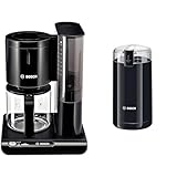 Bosch Filterkaffeemaschine Styline TKA8013, Aroma Sensor & TSM6A013B Kaffeemühle, Schwarz