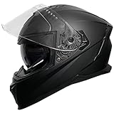 Integralhelm Helm Motorradhelm Rollerhelm RALLOX 69-2 Größe XL matt schwarz mit Sonnenvisier