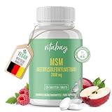 Vitabay MSM Kapseln Hochdosiert - 120 MSM Tabletten Hochdosiert VEGAN - MSM Pulver MSM 2000 pro Tagesdosis - MSM Schwefel Kapseln Hochdosiert MSN Gelenkskapseln - Pflanzliches MSM-Kapseln MSN 2000