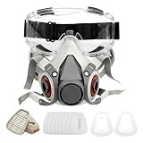 PEIZHIYC Atemschutzmaske mit Filter und Brille 20x13x14cm Gasmaske Doppelter für Maler Lackierer Schutz Staubmaske Gegen Feinstaub Partikel Pollen Gase Dämpfe