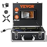 VEVOR Profi 7' 480p-Rohrkamera 30m Kanalkamera Endoskop 1000TVL Inspektionskamera 130° Betrachtungswinkel 25mm Kameradurchmesser 4500 mAh-Akku für 6 Stunden Endoskopkamera Rohr DVR-&Fotoaufnahme