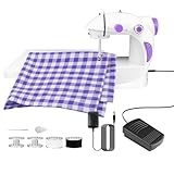 Nähmaschine Klein & Tragbar - Handheld Nähmaschine Mini Nähmaschine tragbare elektrische Nähmaschine mit Fußpedal - Inkl. Nähzubehör für Schnellreparaturen + 8 Nähutensilien - Akkubetrieb & USB-C