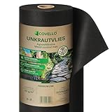 Covello Unkrautvlies 10m² Premium Line - Unkrautfolie wasserdurchlässig - Unkrautvlies für Garten - Gartenvlies gegen Unkraut hohe UV-Stabilisierung (10m x 1m) - reißfestes Unkrautvlies 50g/m²