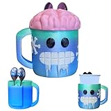 Smiling Face Ice Cream Pint Holder, Niedlicher Eiscreme Pint Halter, Anti-Freeze Hände Eisbecher mit 2 Löffeln, Auslaufsicherer Bierdosenhalter, Eisbecher für Zuhause