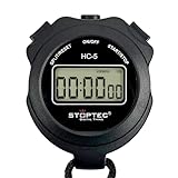 Stoptec Stoppuhr HC-5 | Ganz einfach: nur Start - Stopp & Reset | EIN- & Ausschaltbar | Großes einzeiliges Display | Spritzwasserfest | Sport | Hobby | Freizeit | Für Kinder geeignet