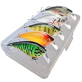 Crankbait Wobbler Set für Hecht, Barsch & Zander, Kunstköder Set für Spinnfischen, 13g I 7,5cm schwebend, 5er Set Angelköder in verschiedenen Dekoren, Hechtköder, Barschköder, Zanderköder