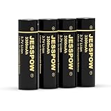 4 Stück Wiederaufladbarer 3.7V Akku, Flat Top 3300mAh Batterien für Scheinwerfer, Kleiner Ventilator, Taschenlampen (Nicht-AA/AAA-Akku)