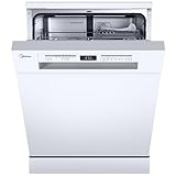 Midea SF 5.60NW14C Geschirrspüler 60cm Freistehend & Unterbaufähig, 14 MGD, Hygienepflege+, Zonenwäsche, 7 Programme, Spülmaschine 60 cm mit WIFI, Startverzögerung, Automatische Türöffnung, 44 dB