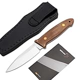 Böker Plus® Cub Pro - robustes Outdoor Messer mit Leder-Scheide - EDC Messer feststehend mit Micarta Griff - Premium Jagdmesser in Geschenk-Box