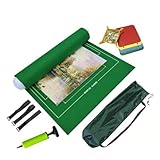 Jackanna Puzzlematte bis 3000 Teile - Praktische Puzzlerolle mit Filzmatte & Aufbewahrungsbox - Leicht transportierbar Puzzle-Fans (Grün)