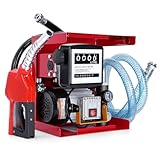 Dieselpumpe,230 V 550 W selbstansaugende Ölpumpe, mobile Tankstellen 60/min, mit Schläuchen und Zapfpistole, für PKW, Tankwagen, etc,unterstützt bis zu 230V