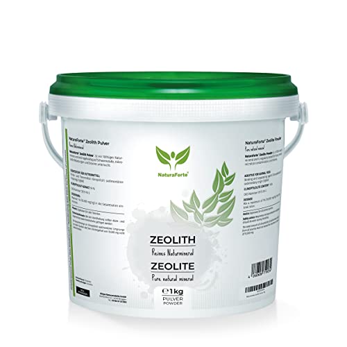 NaturaForte Zeolith Pulver 1 kg - Klinoptilolith 94%, Vulkanerde extra fein gemahlen in Premium Qualität, ohne Zusätze, Reines & naturbelassenes Vulkangestein