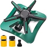 UrbanWave Rasensprenger,360 Rotierende Gartensprenger mit 5 Arme 20 Sprühdüsen Sprinkler Garten,Rasensprenger Große flächen und kleine fläche,Bewässerungsanlagen für Rasen,Pflanzen