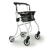 Drive Medical Indoor Rollator ROOMBA I Schmaler Wohnungsrollator mit Tasche und großem Tablett I Klappbarer Stubenrollator mit Ablagekorb I 5,6kg leichtes Aluminiumgestell, belastbar bis 100kg