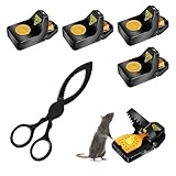 AUGTYRLV Professionelles Rattenfallen Schlagfallen Set – 4 Stück Mausefalle Schlagfalle & 1 Stück Mäusefalle mit Köder, Effizientes Rattengift, Wiederverwendbar und Leicht zu Reinigen