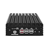 MOGINSOK Intel N305(up to 3.8GHz) 2.5GbE Firewall Appliance Mini PC, 4xIntel I226V Nics Fanless Mini Computer Router 32GB DDR5 Ram 256GB PCIE 3.0 SSD Support PFsense OPNsense AES-NI