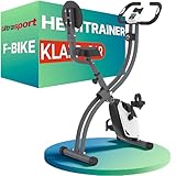 Ultrasport F-Bike Curved Heimtrainer Fahrrad Klappbar I Hometrainer Fahrrad Klappbar mit Komfort-Sattel I Ergometer Heimtrainer, Fitnessbikes, Trimmrad Heimtrainer Klappbar, Schwarz-Silber