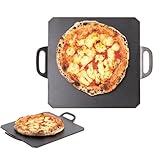 Vituord Quadratischer Pizzastahl Für Den Backofen, Premium-Backblech Aus Karbonstahl, 6,3 Mm Dick, Mit Doppelgriffen, Für Perfekt Knusprige Pizzen Und Brote