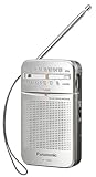 Panasonic RF-P50DEG-S Taschenradio mit Trageriemen, Batteriebetrieb Silber
