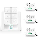 Tedeligo Drahtloses Lichtschalter Set, Mobiler Drahtloser Fernbedienung Schalter AC220V 230V 10A Relaisempfänger Einfache Installation Für Lampe 100M Steuerbereich