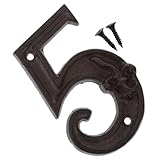 Sewroro Gusseisen Hausnummer Retro Türschild Metallnummer Robust Wetterfest für Innen Außen Einfache Montage mit Schrauben Vintage Design Lesbar und Dekorativ