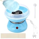 BRISKORE Zuckerwattemaschine Kinder Cotton Candy Machine Zuckerwattemaschinen Zuckerwatte Maschine Set mit 10 Stäbchen und 1 Messlöffel Blau Zuckerwattenmaschiene für Zuhause Kindergeburtstag Party