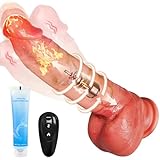 22cm Klassische Dildo für Frauen,10 Vibrationen 7 SchubmaBnahmen,42 ℃ beheizbarer Vibratoren, Vibrator Groß Anal Dildos Penis G-Punkt Vibratoren mit Saugnapf Sexspielzeug Eichel für Frauen