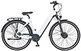Prophete City E-Bike Geniesser für Damen und Herren, Elektrofahrrad 28', AEG EasyDrive Frontmotor, Farbe Weiss