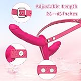 Strap on Umschnall für Paare Umschnalldildo für Paare Umschnalldildo mit Vibration 10 Modi Doppeldildo mit Fernbedienung für Frauen Lesben (Rosa)