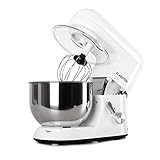 Klarstein Küchenmaschine, Knetmaschine mit 5L Schüssel, 1800W Profi Küchenmaschine mit Knethaken und Schneebesen, Universal Küchenmaschine mit 6 Stufen, Teigmaschine zum Rühren, Kneten und Aufschlagen