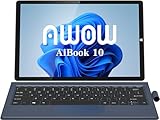 AWOW 10.1'' Tablet PC Wi-11 mit Gen12 N100, 12 GB LPDDR4, 256 GB eMMC, Touchscreen und Abnehmbarer Deutscher QWERTZ-Tastatur - 2-in-1 Mini Laptop(Kein Stift)