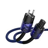 Brollitest High End HiFi Netzkabel C15 Stromkabel mit EU IEC Schuko Stecker für Audio, Verstärker, Subwoofer, Filter, DV/AV (1M)