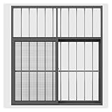 Fenster for Mobilheime, transparentes Glas, horizontales Schiebefenster aus Aluminium mit Sicherheitsnetz und Sichtschutz, geeignet for Zuhause, Keller, Badezimmer, Schuppen(Grey,78x118cm/31x46in)