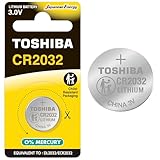 Toshiba Knopfzelle CR2032, Lithium-Akku, 3 V, Ultra-Lange Lebensdauer, 10 Jahre Haltbarkeit, ohne Quecksilber, ideal für Fernbedienungen, Airtag, Taschenrechner, Autoschlüssel, 40700106