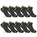 TUUHAW 10 Paar Arbeitssocken Herren 39-42 Socken Herren 39-42 Kurz Sneaker Socken Herren 39-42 Schwarz
