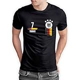 Deutschland T-Shirt „EM 2024“ Germany Europameisterschaft Shirt Herren Damen Unisex - personalisiert mit Zahl & Namen - Fanartikel Fan-Outfit Trikot, Schwarz, Gr. XXL