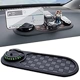 Multifunction Car Anti-Slip Mat Auto Universal Phone Holder, Auto Antirutschmatte Handyhalterung, 360° Drehbar Anti-Rutsch-Armaturenbrett Matte mit Parknummer für Handy, Schlüssel (A-Schwarz)
