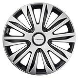 MICHELIN Radkappe MX-ABS 16 Zoll Universal Radzierblende 4er Set Fürs Auto ABS Kunststoff | Schwarz/Silber