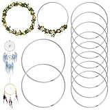 10 Stück Metallringe zum Basteln 20cm, Silber Traumfänger Ringe Metall, Drahtringe zum Basteln Deko Ringe, Deko Ringe zum Aufhängen, für Traumfänger Ring, Floristik, Wandbehänge Deko, Blumen Reifen