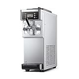 Gewerbliche Eismaschine, 12–16 l/h Edelstahl-Eismaschine, 1200 W Softeismaschine mit automatischer LED-Anzeige, für Restaurants, Dessertläden, Cafés, Milchteeläden