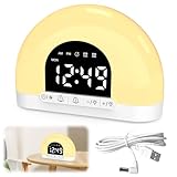 RANJIMA Tageslichtwecker, Lichtwecker Sonnenaufgang Sonnenuntergang Simulation,Wecker mit Licht und Wake Up Light, für Schulanfänger Einschulung Kinder, für Schlafzimmer,Wohnzimmer,Büro,Ostergeschenke