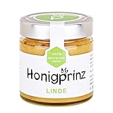 Honig Lindenhonig 100% Deutscher Blütenhonig [1 x 250 Gramm] cremiger Linden Honig, ursprünglicher und natürlicher Honiggenuss, Honigprinz Familien-Imkerei