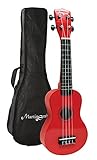 Martin Smith Soprano Ukulele mit Ukulele Bag & Chord Book - Rot