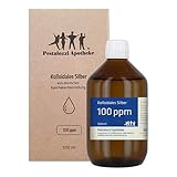 Kolloidales Silber 100ppm aus Apotheken-Herstellung (500 ml) - 100% natürliches, kolloidales Silberwasser, ohne chemische Zusatzstoffe (500 ml)