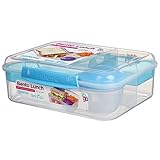 Sistema Bento Box TO GO Lunchbox | Frischhaltedose mit Joghurt-/Fruchtbehälter | 1,65 l | BPA-frei | blau | 1 Stück